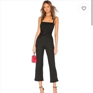 LOVER + FRIENDS Black Ribbed Sophia Jumpsuit